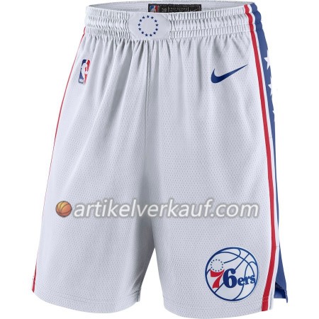 Philadelphia 76ers Weiß 2018-19 Nike Kurze Hose Swingman - Herren
